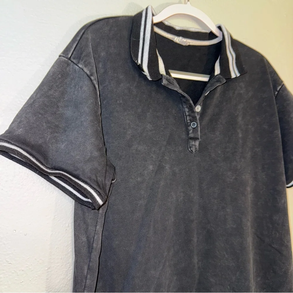POL Classic Black Acid Wash Polo Dress - Women's Size Medium - Picture 2 of 9